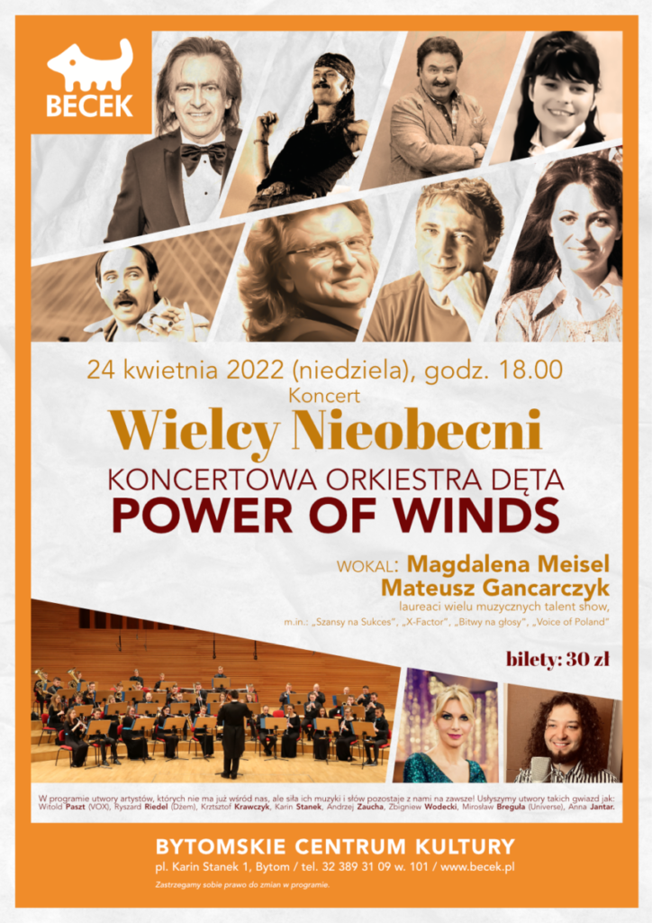 Koncert WIELCY NIEOBECNI w wykonaniu Koncertowej Orkiestry Dętej POWER OF WINDS